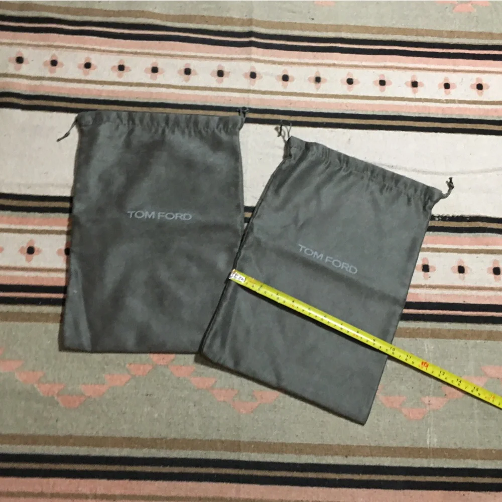 TWO (2) Tom Ford Soft Dark grey Dustbag bundle medium 15” x 10”